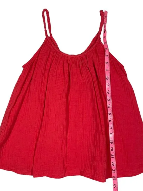 Red Spaghetti Strap Cami Y2K 2000s Vintage Top S/M - single strap - Picture 3 of 7